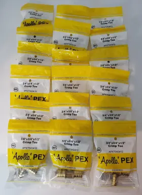 APXT343412 APOLLO Pex Tee Barb Crimp