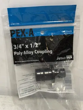 EPXPAC3412 APOLLO Pex Poly Alloy Barb Reducing Coupling