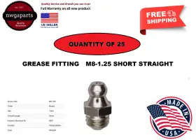 WI15138A AUEVCO Straight Hydraulic Grease Fitting Thread