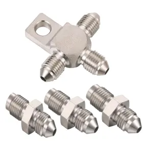 A102 BAIEASY Steel Male Brake Line Tee Block Fitting Adapter