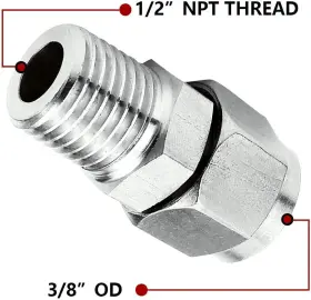 313036080022 BEDUAN Steel Compression Fitting Ferrule Tube Od #2