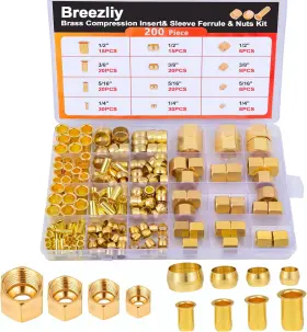 200PCS BREEZLIY Od Compression Sleeve Ferrule Nut