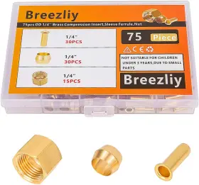 75PCS BREEZLIY Od Compression Sleeve Ferrule Nut