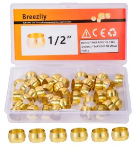 762027464776 BREEZLIY Tube Od Compression Ferrulesbrass #3