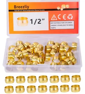 762027464776 BREEZLIY Tube Od Compression Ferrulesbrass