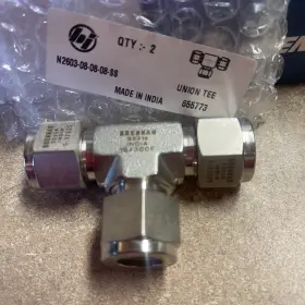 N2603-08-08-08-SS BRENNAN Air Box Tube Tee Compress