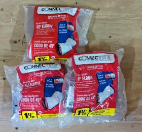 CTT-321 CHARLOTTE Connectite Pvc Dwv Deg Elbow Push Sch
