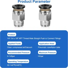 744759184443 CNAODUN Push Connect Fittings Tube Od Npt Thread #2