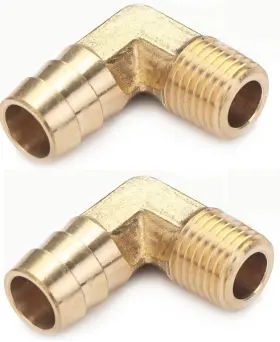 1-2HB-1-4NPT-90-BRASS COYOTE GEAR Hose Barb Npt Elbow Male