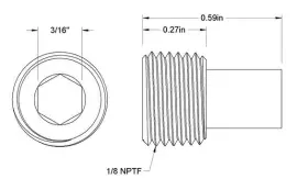 1457N11-MM-316 COYOTE GEAR Npt Steel Countersunk Hex Socket #3