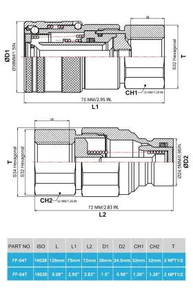 794497939379 DECOHONGDI Npt Flat Hydraulic Connect Couplers #2