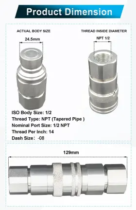 794497939379 DECOHONGDI Npt Flat Hydraulic Connect Couplers #3