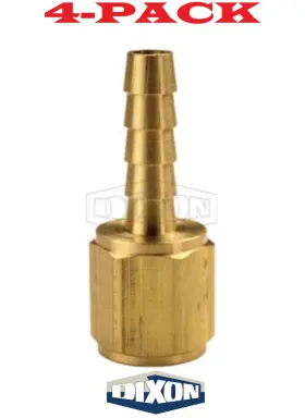 Dixon Valve Bf32 4-pack 3/8 Inch Hose Id X 1/4 Female Nptf Brass Barb Fitting 1040604c