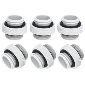 Duefixing 693974053464 6pcs G1/4 Inch Male To Connector Soft Tube Extender Fitting White
