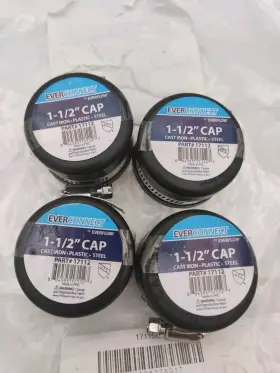17112 EVERFLOW Everconnect Rubber Pipe Cap Pvc Steel Pack