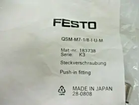 QSM-M7-1-8-I-U-M FESTO Push Fitting Bag Od #3
