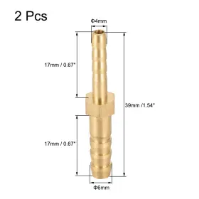639664457259 FIPUX Hose Reducer Barb Fitting Straight Coupler #2