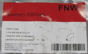 G2WCL74M FNW Sanitary Butt Weld Steel Elbow Pipe Fitting #3