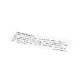 8020382 FRYMASTER Label Gas Valve Convers Ion Kit