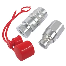 Geluoxi 800801001 1/4 Inch Npt Thread Body Flat Face Hydraulic Quick Connect Coupler Set With Du