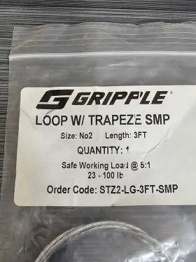 STZ2-LG-3FT-SMP GRIPPLE Wire Loop Trapeze Hanger #2