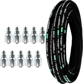 Haichy Jg-34-15-g/10143-12-12 3/4 Inch X 50ft Hydraulic Hose 3118 Psi 2-wire Braid 10pcs Npt Fittings Haichy Jg-34-15-g/10143-12-12 3/4 Inch X 50ft Hydraulic Hose 3118 Psi 2-wire Braid 10pcs Npt Fittings