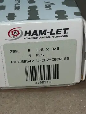 769LSS HAM-LET Set Lok Tube Npt Deg Male Elbows #3