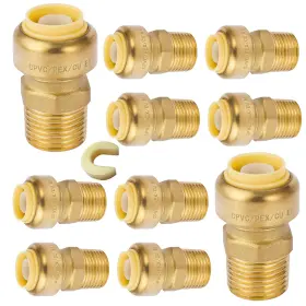 407965 HESUN Pushfit Male Adapter Mnpt Pack Copper