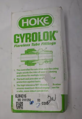 6LM4316 HOKE Gyrolok Male Elbow Tube Od Pipe Thread