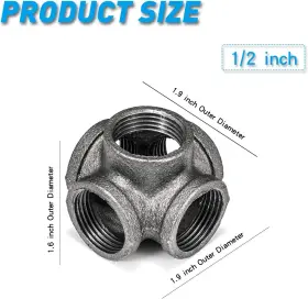 313024365322 HOME TZH Outlet Tee Corner Malleable Cast Ir #3