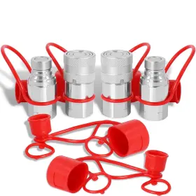 Hoqqf Q8050 2 1/2 Inch Npt Flat Face Hydraulic Couplers Skid Steer Bobcat Quick Connect Fittings