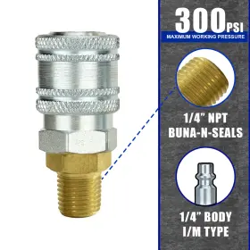 IM25 HPCOUPLERS Steel Male Couplers Air Hose Fittings #2