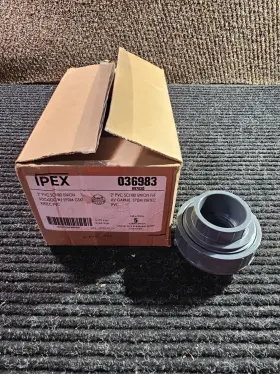 Ipex 036983 Qty 5 897020 2 Inch Pvc Sch-80 Union Socket X Sch 80 Gray