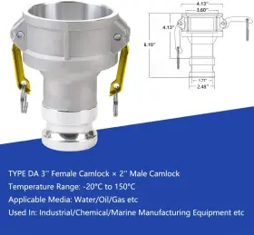 00013-DA ISESLVNA Camlock Fitting Female Male Coupling #3