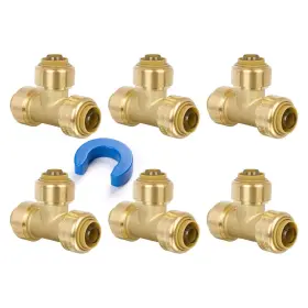 B0BVVW639T JUWO Push Connect Tee Plumbing Fitting Pex Copper