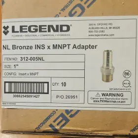 312-005NL LEGEND Straight Mnpt Adapter Male