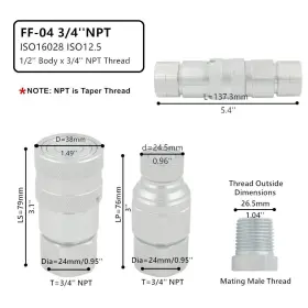 658347339378 LSQ Npt Flat Connect Coupler Hydraulic #2