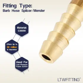 HF39130210 LTWFITTING Barb Hose Splicer Mender Fitting Air #3
