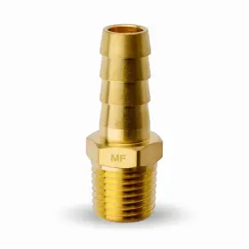 Maacflow Ba308b104m-1 Brass 1/4 Inch Male Npt To 3/8 Barb X Gold