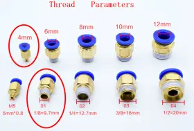I020-A011 MADHORNETS Male Straight Push Connect Air Fitting #3