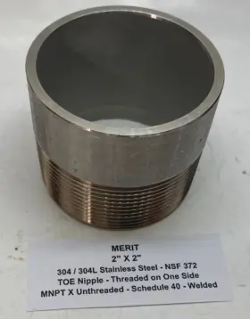 4032-200TSQ MERIT BRASS Steel Toe Nipple Schedule Mnpt Welded #3