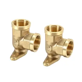 Metallixity 636939668440 2pcs Brass Pipe Fitting 90 Degree Drop Ear Elbow G1/2 Female X New