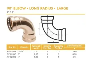 PF02092 MUELLER STREAMLINE CO Propress Elbow Copper Pipe #3