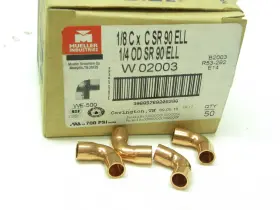 W-02003 MUELLER STREAMLINE Box Copper Elbows Sr Od