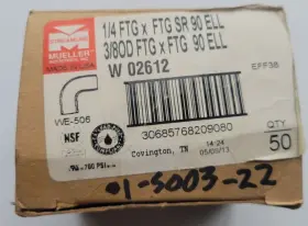 W02612 MUELLER Elbow Radius Fitting Ftg