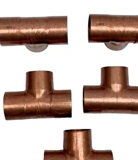 W04068 MUELLER Wrot Copper Tee Solder Joint Od #3