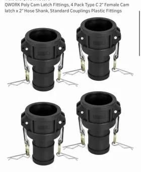 C200PP MVF Camlock Female Coupler Hose Barb Fitting Pack