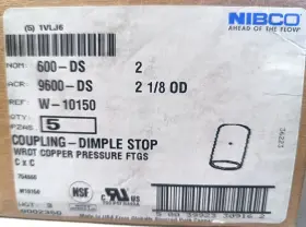 600DS-2 NIBCO Box Od Copper Coupling Fitting Tube