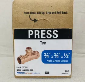 9098550PC NIBCO Pipe Tee Press Fitting Wrot Copper #3
