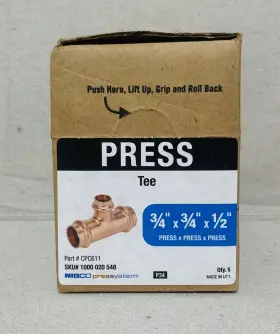 9098550PC NIBCO Pipe Tee Press Fitting Wrot Copper